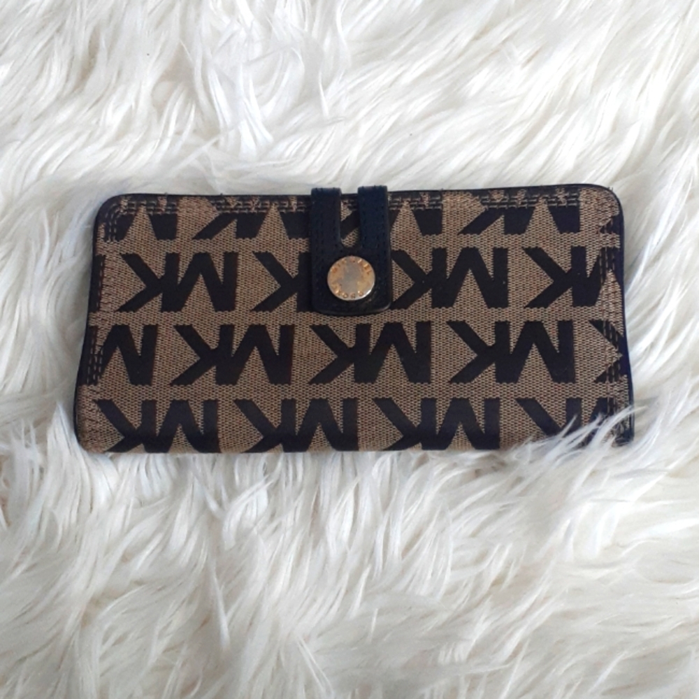 Michael Kors Bifold Black/Gray Women's Signature Logo Wallet